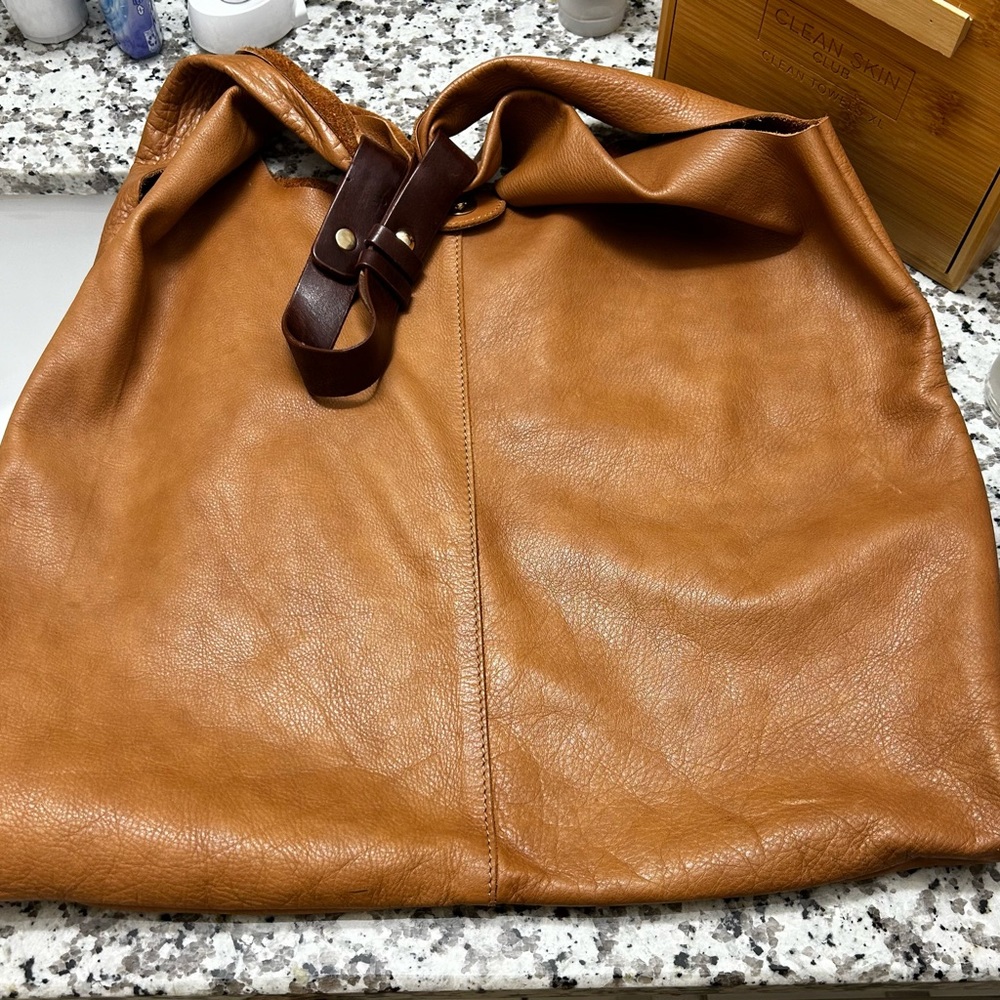 Nardelli Large Brown Italian Hobo Tote NWT